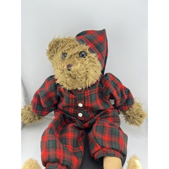 Abc Distributing Brown Bear Plush Plaid Pajamas Bunny Rabbit Slipper Lodge - Picture 6 of 12